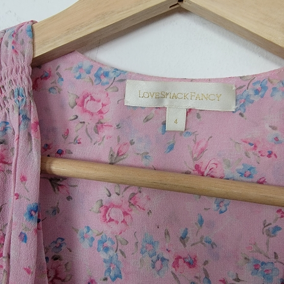 Loveshackfancy Bea Patchwork Floral Silk Mini Dress Floral Size 4 - Picture 8 of 12